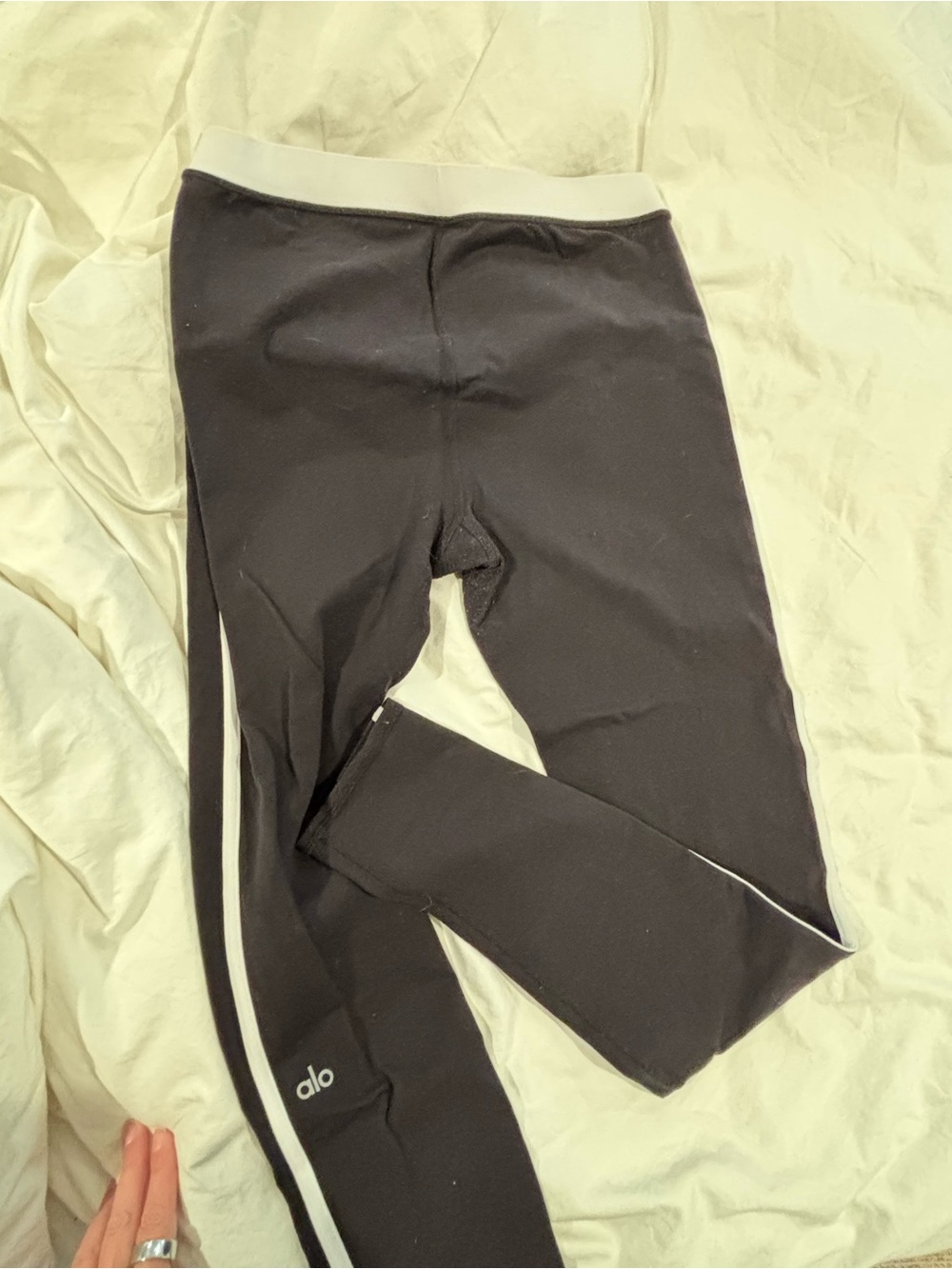 ALO Yoga Black airbrush highwaisted streamline leggings
